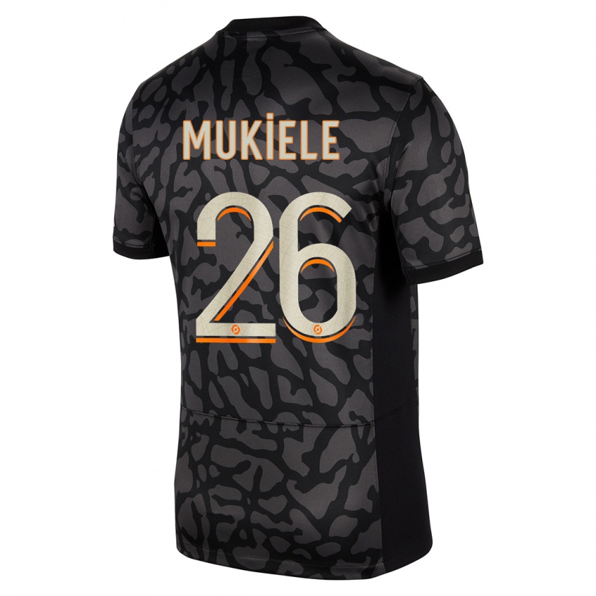 Niño Camiseta Nordi Mukiele #26 Negro Equipación Tercera 2023/24 La Camisa México