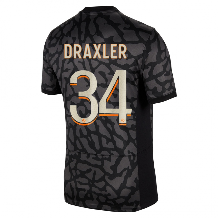 Niño Camiseta Julian Draxler #34 Negro Equipación Tercera 2023/24 La Camisa México