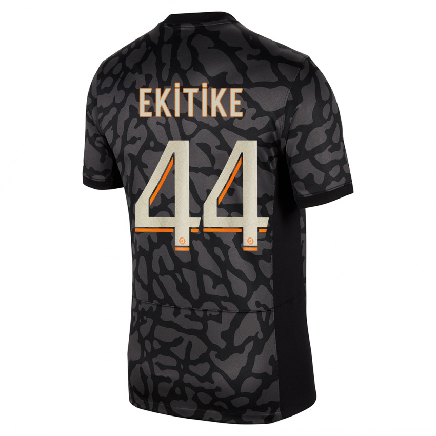 Niño Camiseta Hugo Ekitike #44 Negro Equipación Tercera 2023/24 La Camisa México