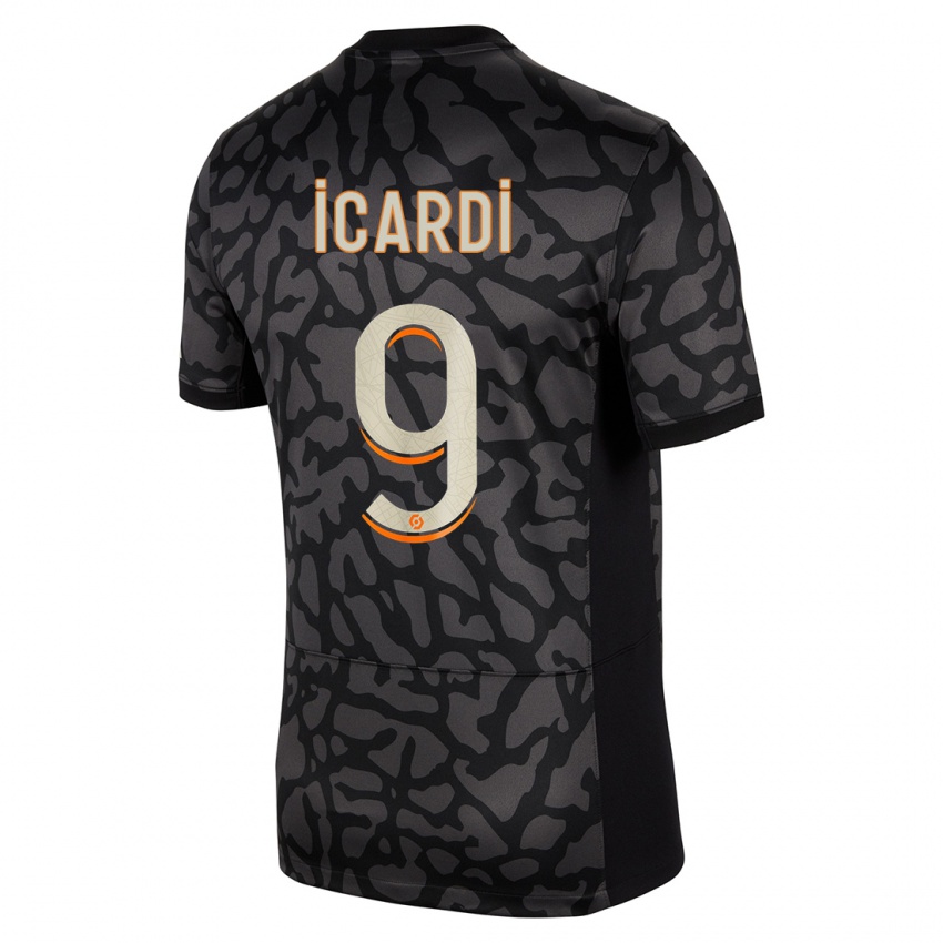 Niño Camiseta Mauro Icardi #9 Negro Equipación Tercera 2023/24 La Camisa México