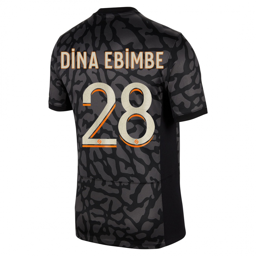Niño Camiseta Eric Junior Dina Ebimbe #28 Negro Equipación Tercera 2023/24 La Camisa México