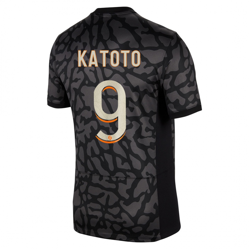 Niño Camiseta Marie-Antoinette Katoto #9 Negro Equipación Tercera 2023/24 La Camisa México