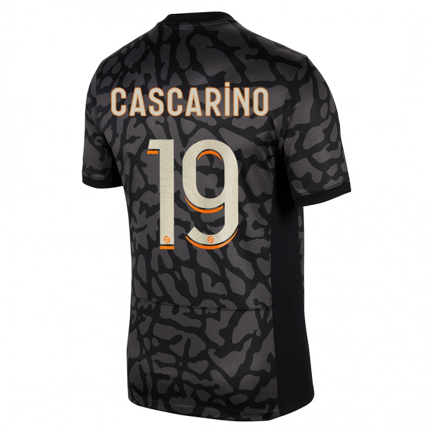 Niño Camiseta Estelle Cascarino #19 Negro Equipación Tercera 2023/24 La Camisa México