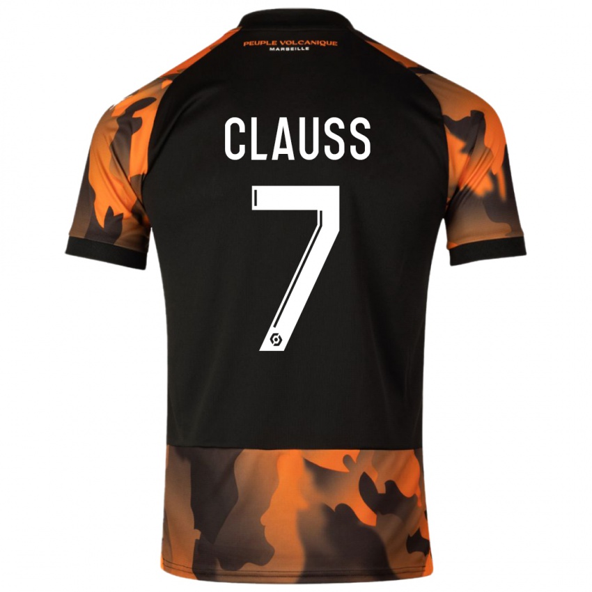 Niño Camiseta Jonathan Clauss #7 Negro Naranja Equipación Tercera 2023/24 La Camisa México