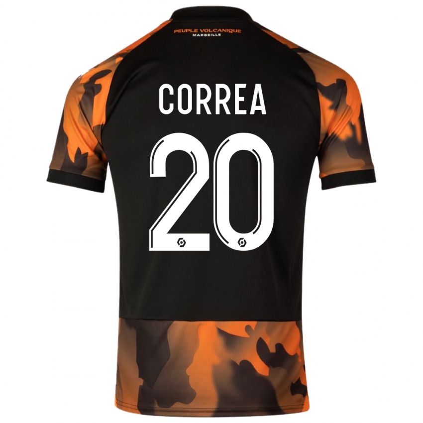 Niño Camiseta Joaquín Correa #20 Negro Naranja Equipación Tercera 2023/24 La Camisa México