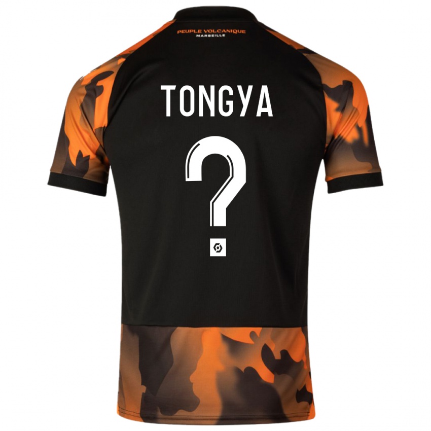 Niño Camiseta Franco Tongya #0 Negro Naranja Equipación Tercera 2023/24 La Camisa México