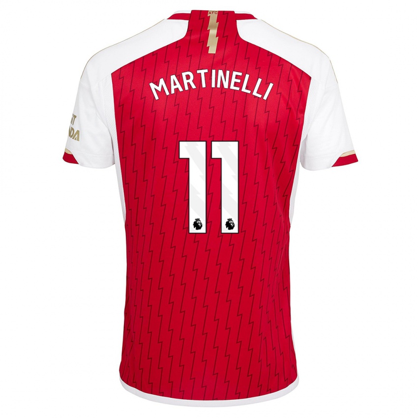 Hombre Camiseta Gabriel Martinelli #11 Rojo 1ª Equipación 2023/24 La Camisa México