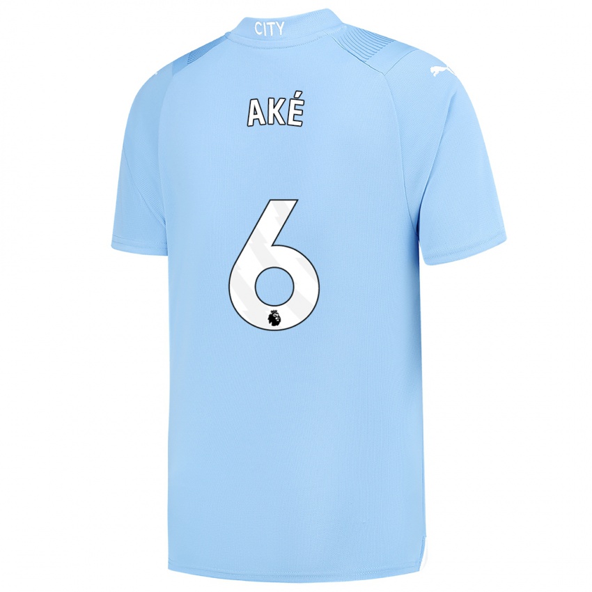 Hombre Camiseta Nathan Ake #6 Azul Claro 1ª Equipación 2023/24 La Camisa México