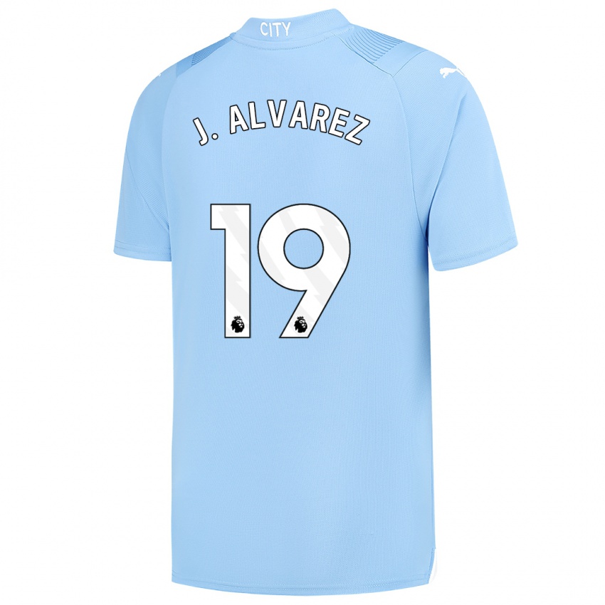 Hombre Camiseta Julian Alvarez #19 Azul Claro 1ª Equipación 2023/24 La Camisa México