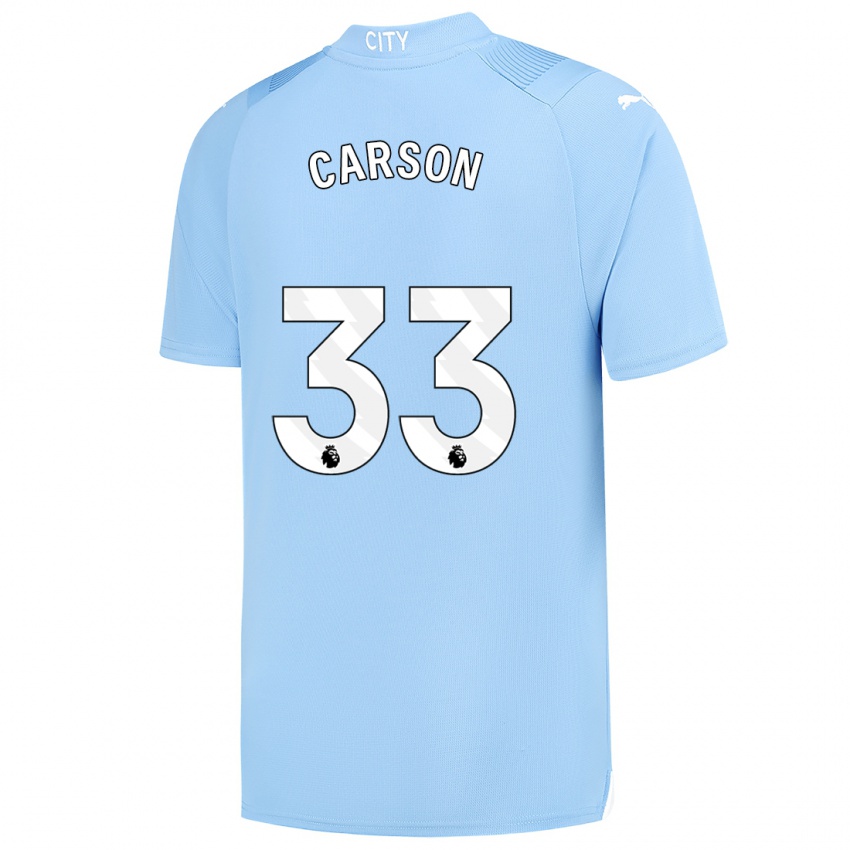 Hombre Camiseta Scott Carson #33 Azul Claro 1ª Equipación 2023/24 La Camisa México