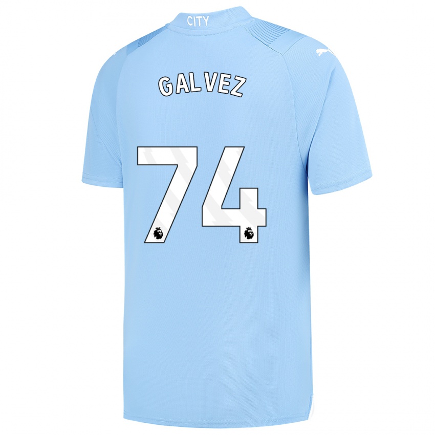 Hombre Camiseta Tomas Galvez #74 Azul Claro 1ª Equipación 2023/24 La Camisa México