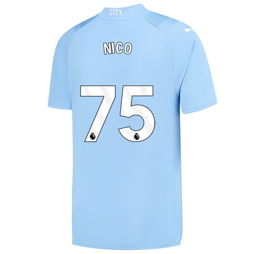 Hombre Camiseta Nico O'reilly #75 Azul Claro 1ª Equipación 2023/24 La Camisa México