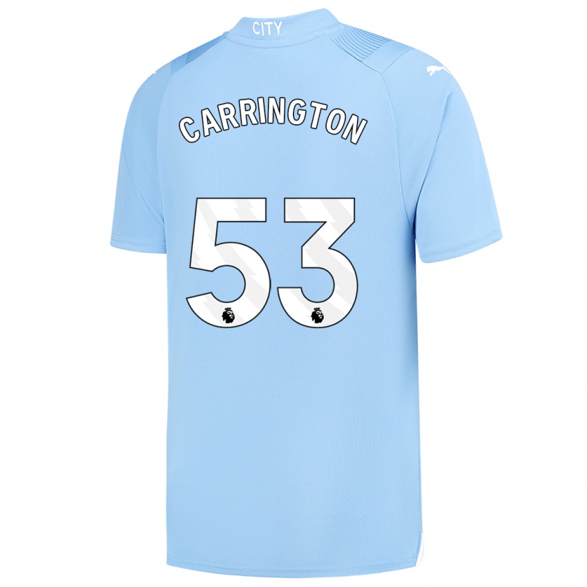 Hombre Camiseta Ezra Carrington #53 Azul Claro 1ª Equipación 2023/24 La Camisa México