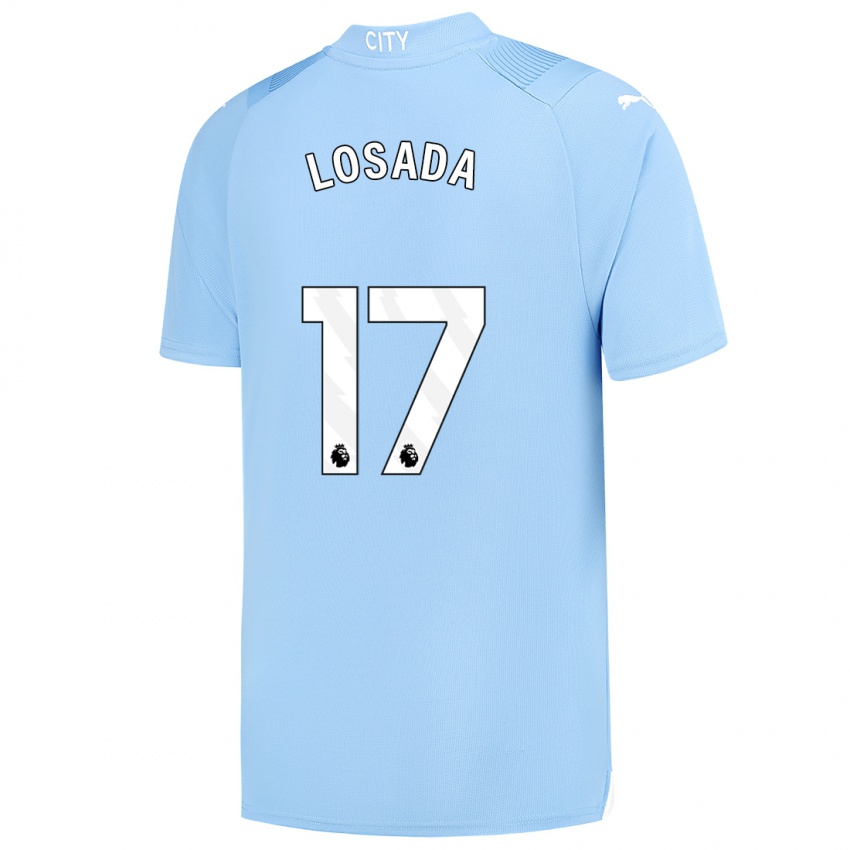 Hombre Camiseta Vicky Losada #17 Azul Claro 1ª Equipación 2023/24 La Camisa México