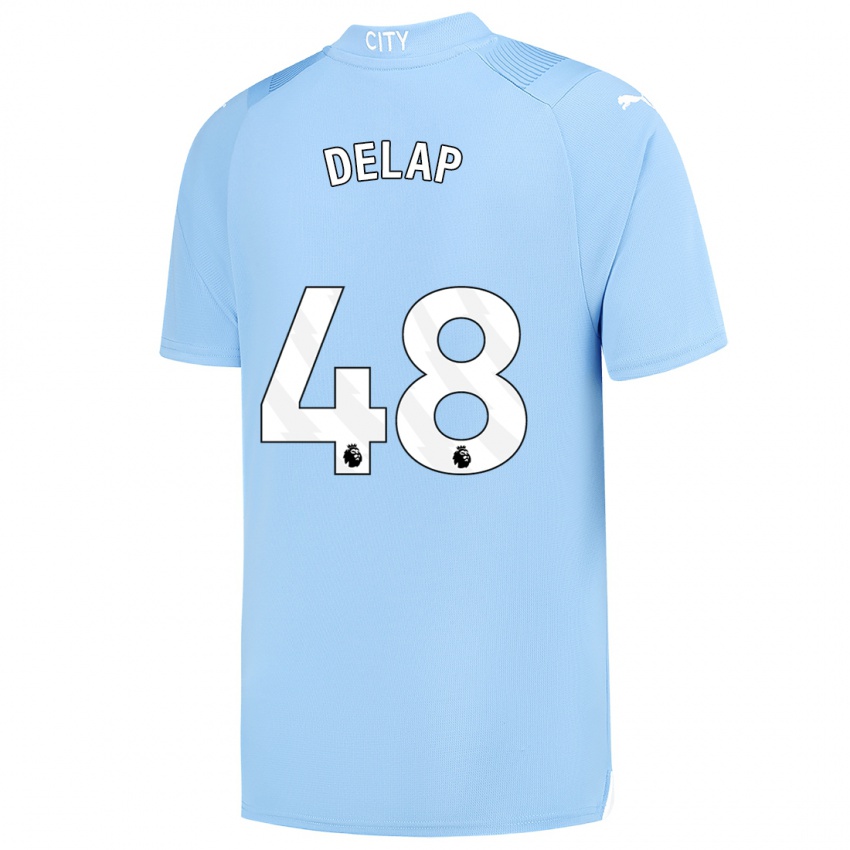 Hombre Camiseta Liam Delap #48 Azul Claro 1ª Equipación 2023/24 La Camisa México