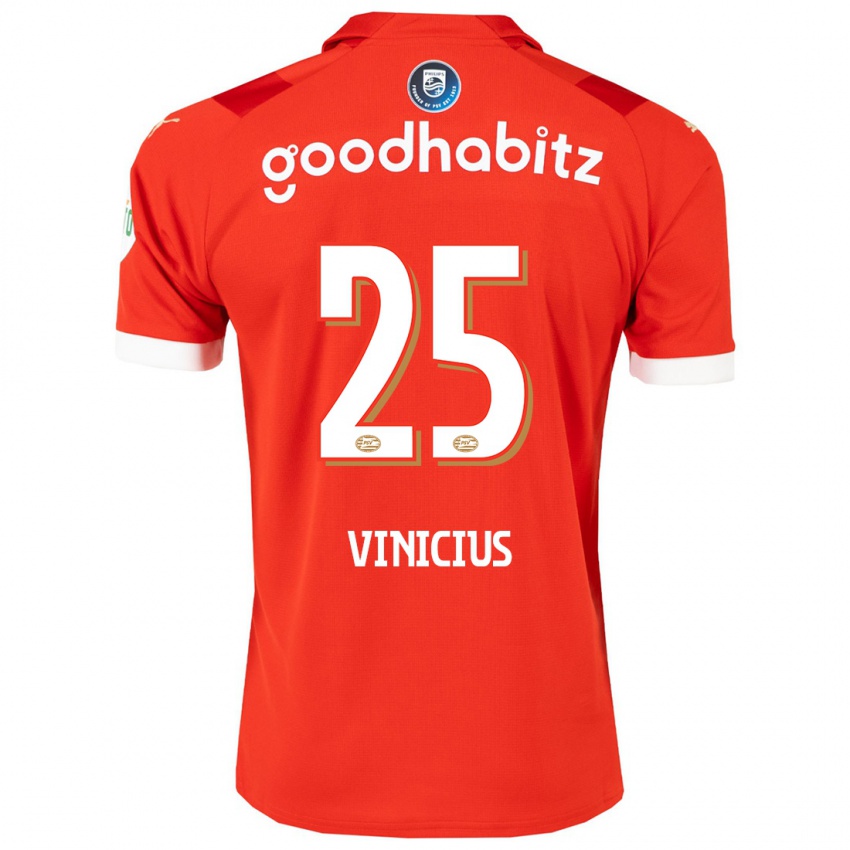 Hombre Camiseta Carlos Vinicius #25 Rojo 1ª Equipación 2023/24 La Camisa México