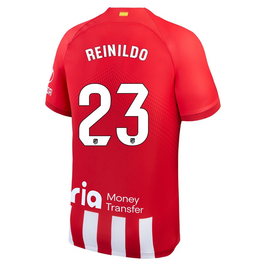 Hombre Camiseta Reinildo Mandava #23 Rojo Blanco 1ª Equipación 2023/24 La Camisa México