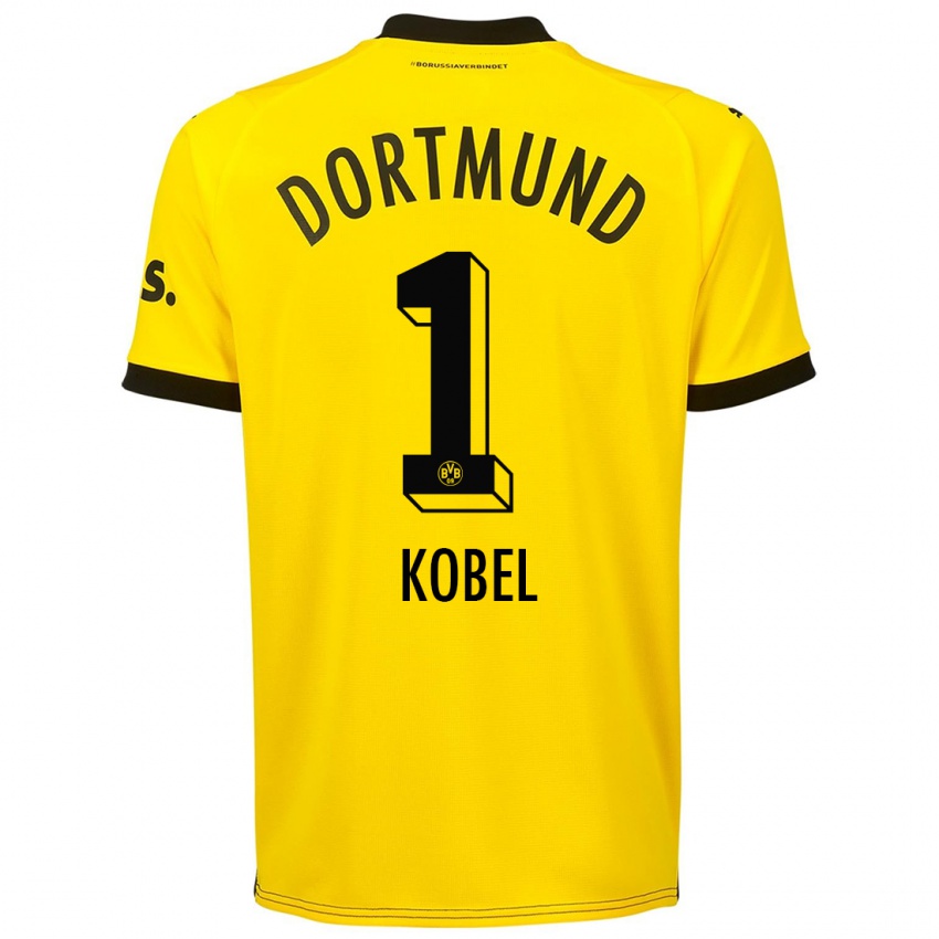 Hombre Camiseta Gregor Kobel #1 Amarillo 1ª Equipación 2023/24 La Camisa México