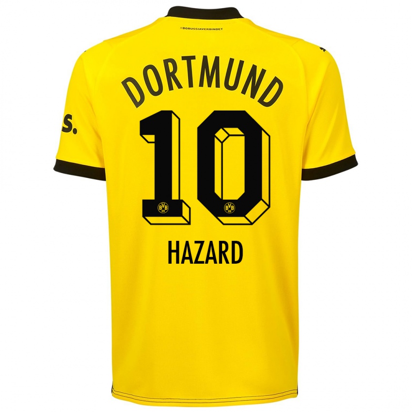 Hombre Camiseta Thorgan Hazard #10 Amarillo 1ª Equipación 2023/24 La Camisa México