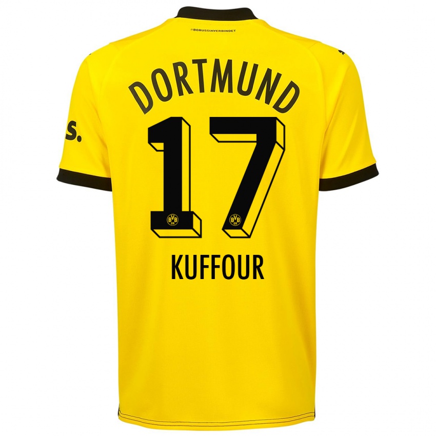 Hombre Camiseta Lloyd-Addo Kuffour #17 Amarillo 1ª Equipación 2023/24 La Camisa México