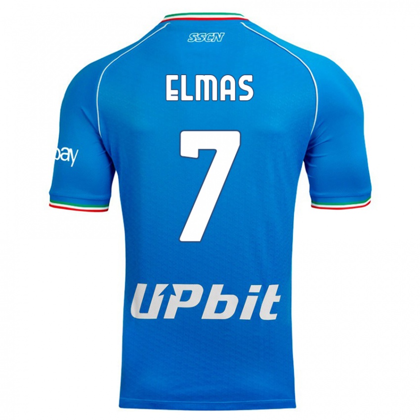 Hombre Camiseta Eljif Elmas #7 Cielo Azul 1ª Equipación 2023/24 La Camisa México