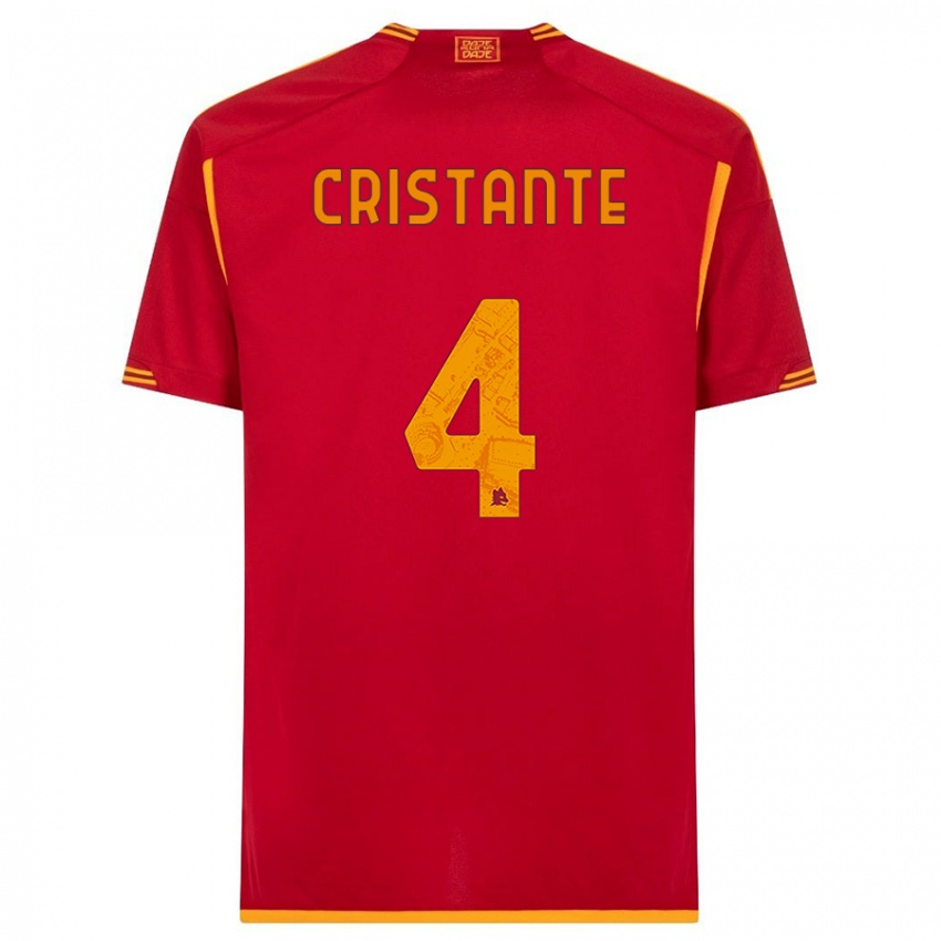 Hombre Camiseta Bryan Cristante #4 Rojo 1ª Equipación 2023/24 La Camisa México