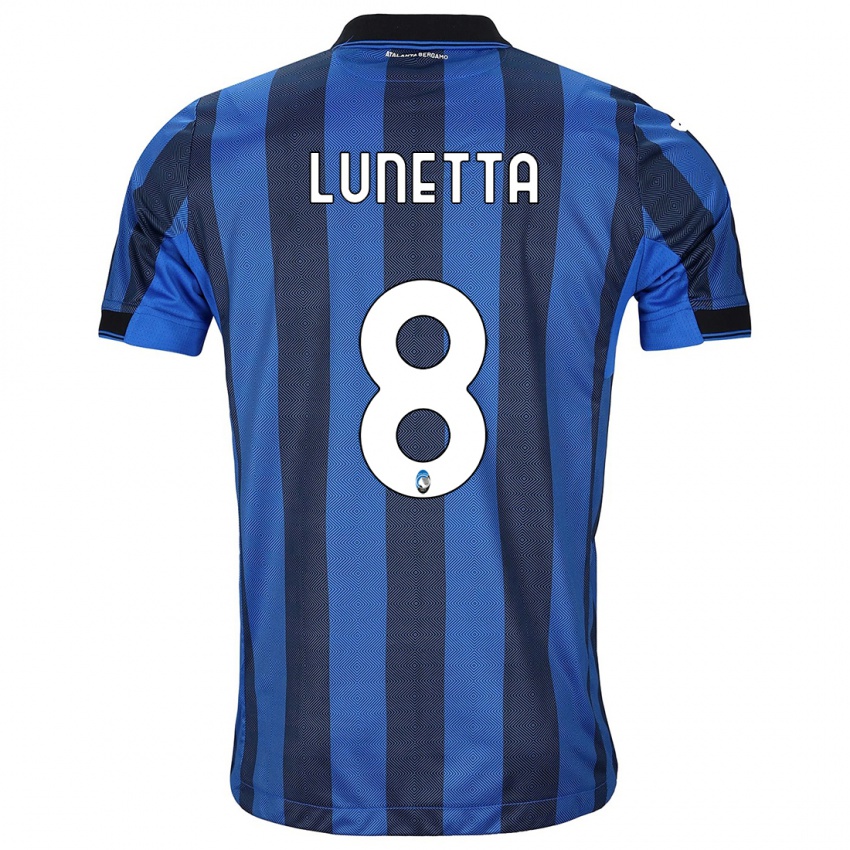 Hombre Camiseta Gabriel Lunetta #8 Azul Negro 1ª Equipación 2023/24 La Camisa México