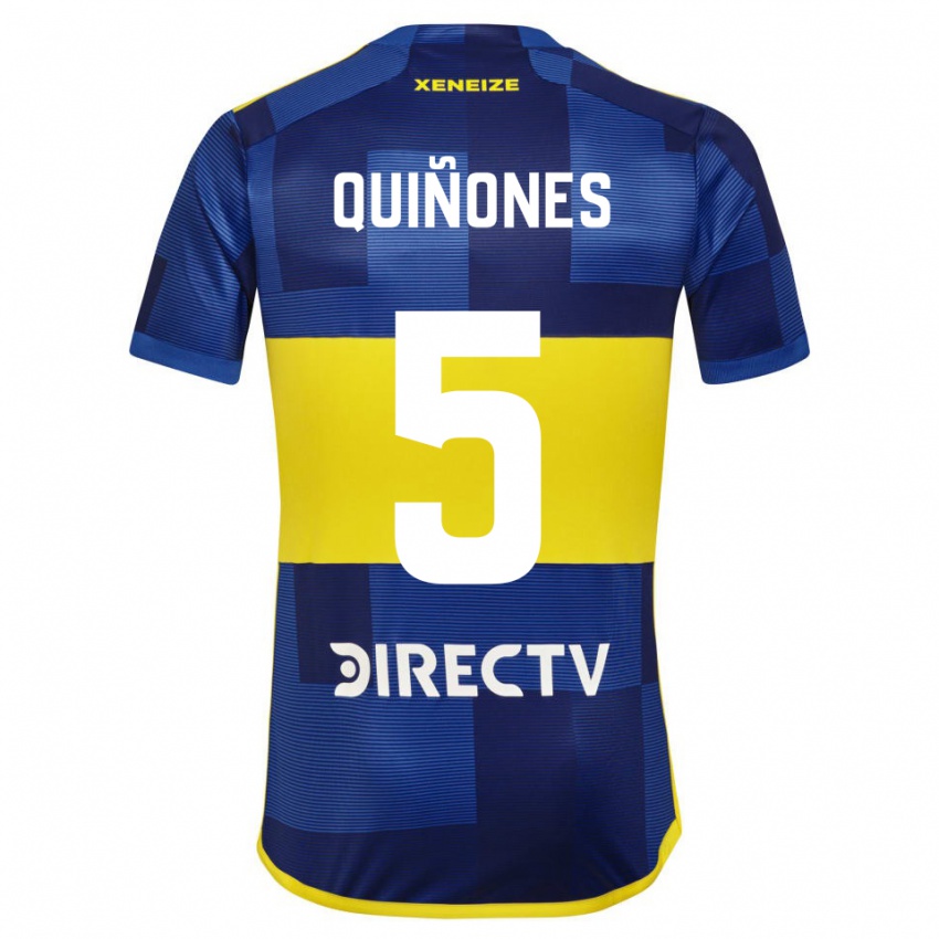 Hombre Camiseta Florencia Quiñones #5 Azul Oscuro Amarillo 1ª Equipación 2023/24 La Camisa México