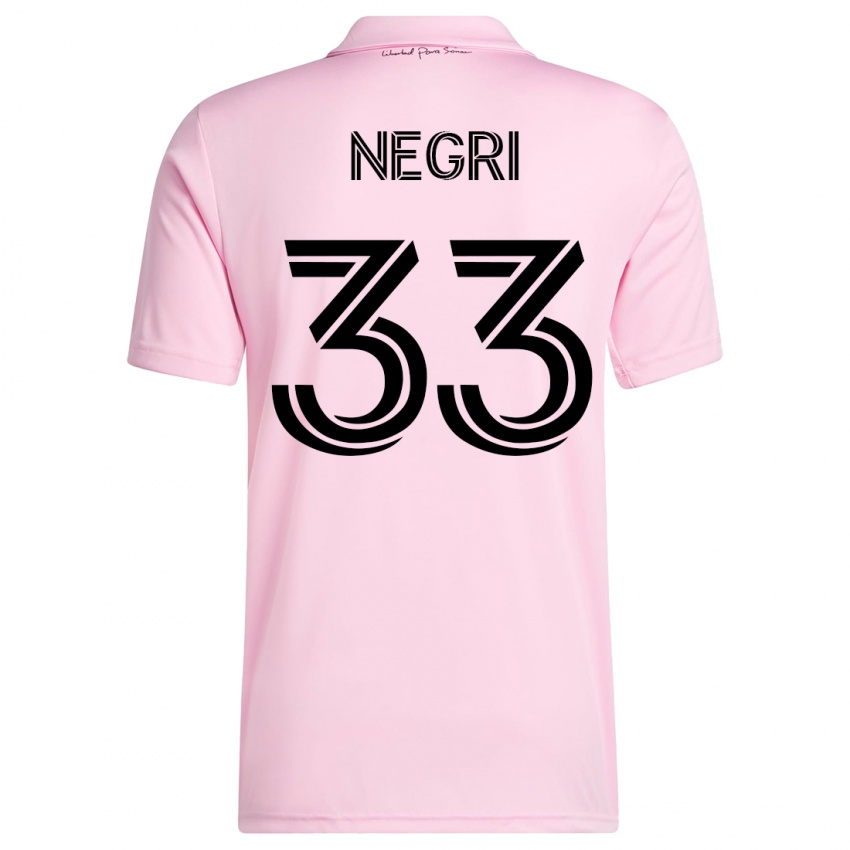 Hombre Camiseta Franco Negri #33 Rosa 1ª Equipación 2023/24 La Camisa México