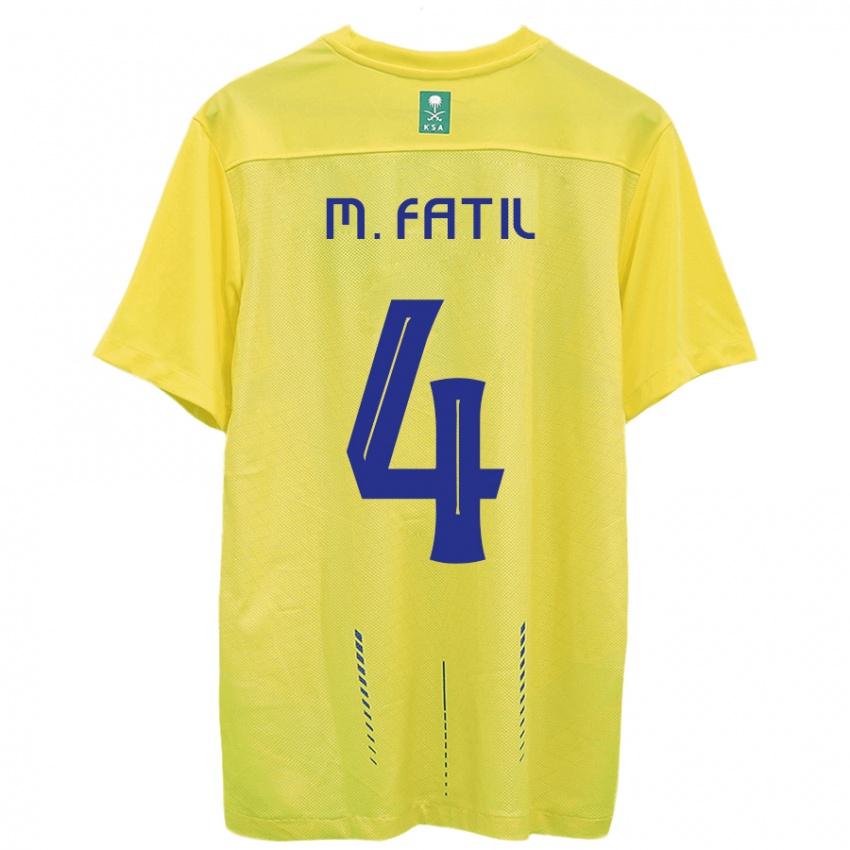 Hombre Camiseta Mohammed Al-Fatil #4 Amarillo 1ª Equipación 2023/24 La Camisa México