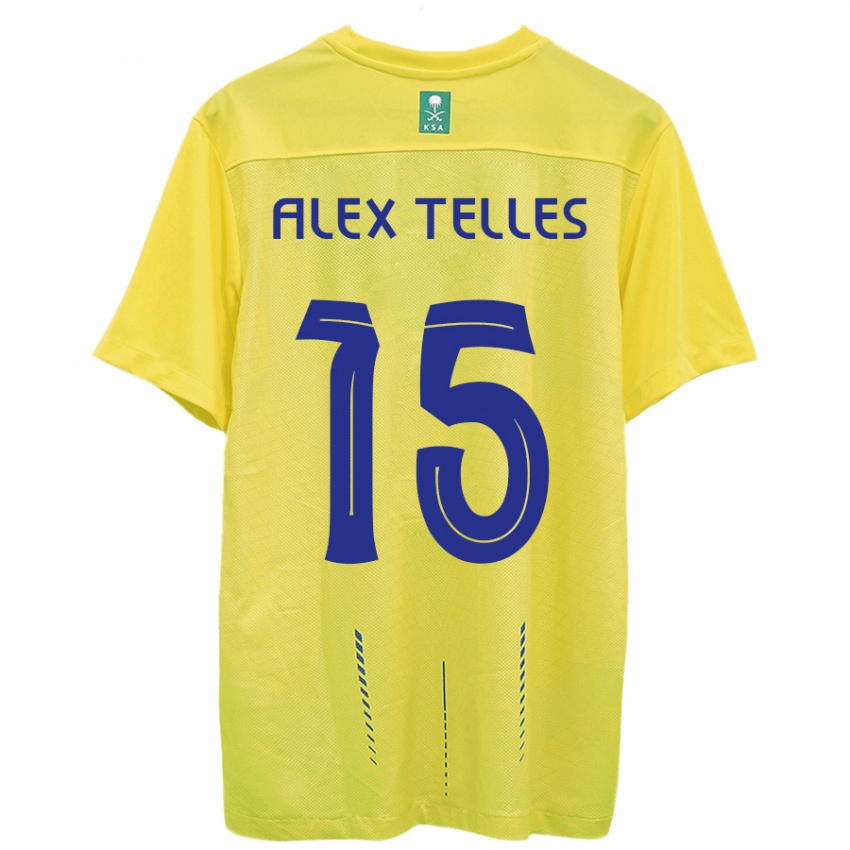 Hombre Camiseta Alex Telles #15 Amarillo 1ª Equipación 2023/24 La Camisa México