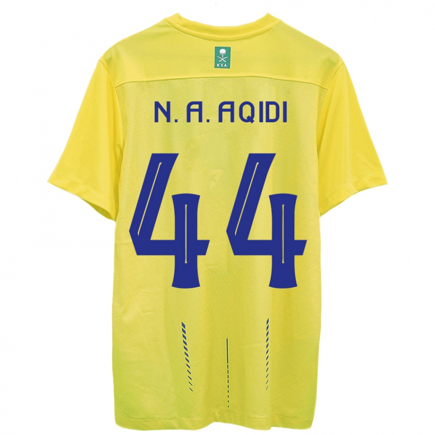 Hombre Camiseta Nawaf Al-Aqidi #44 Amarillo 1ª Equipación 2023/24 La Camisa México