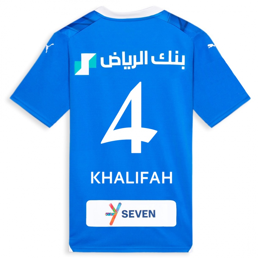 Hombre Camiseta Khalifah Al-Dawsari #4 Azul 1ª Equipación 2023/24 La Camisa México