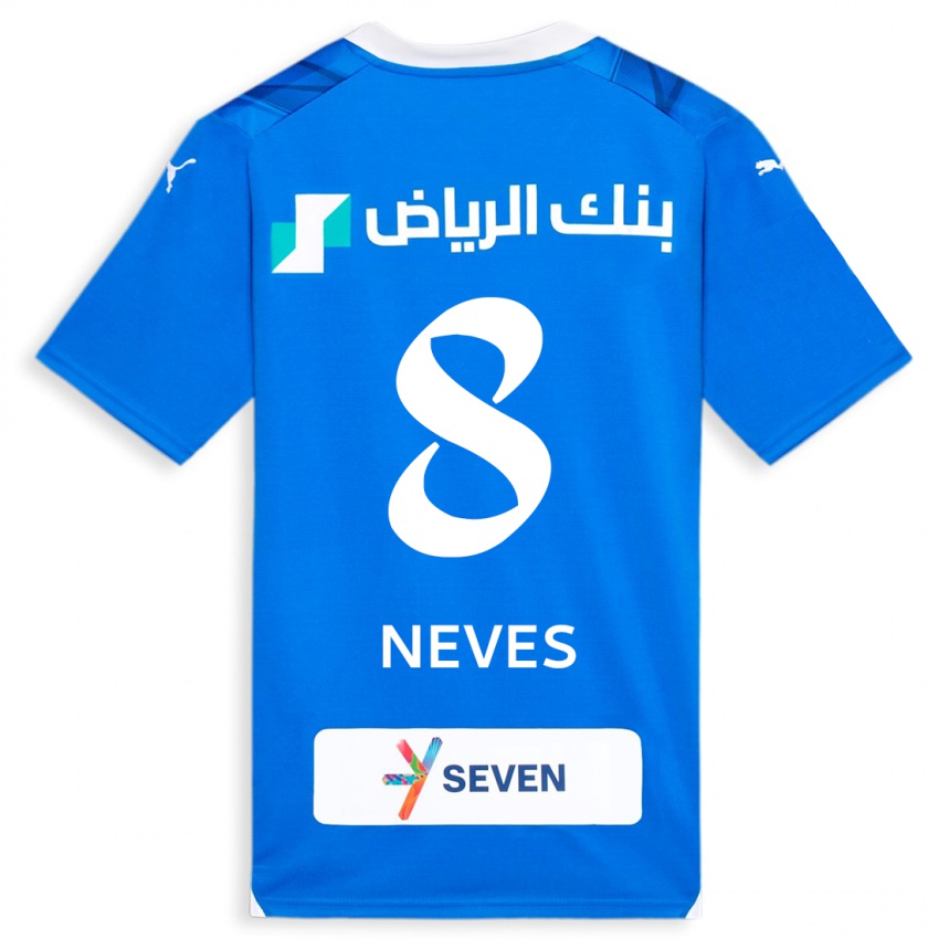 Hombre Camiseta Ruben Neves #8 Azul 1ª Equipación 2023/24 La Camisa México
