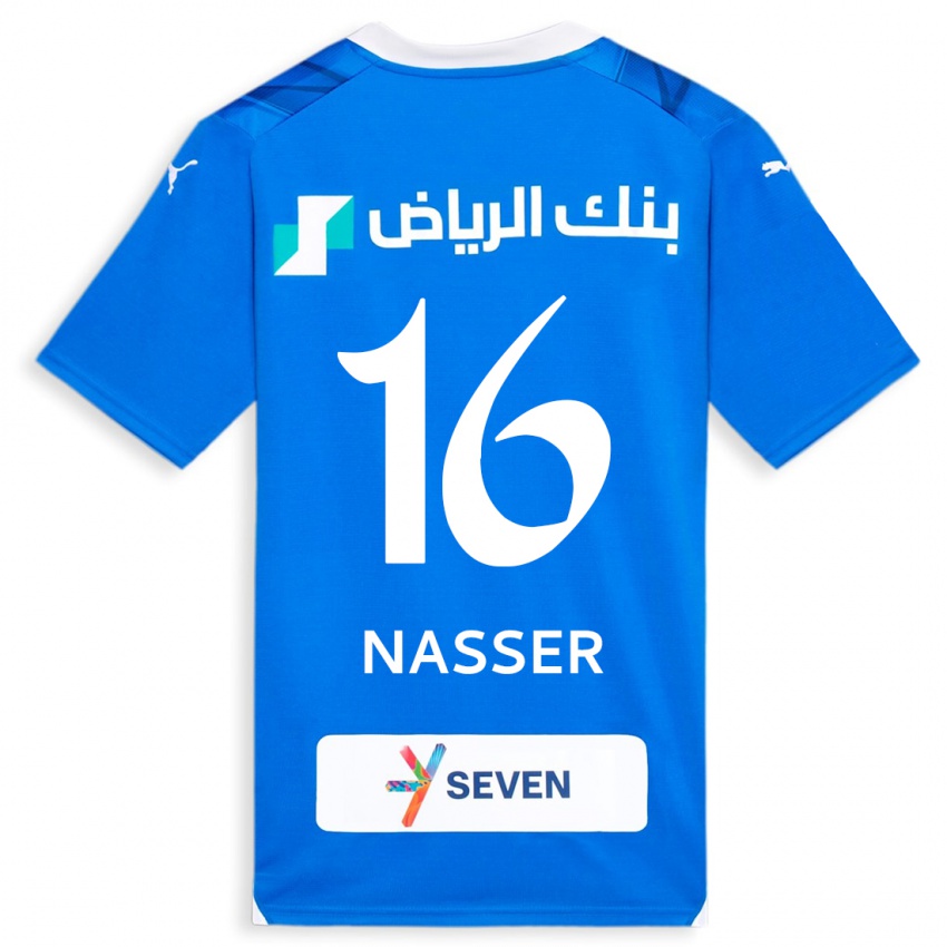 Hombre Camiseta Nasser Al-Dawsari #16 Azul 1ª Equipación 2023/24 La Camisa México