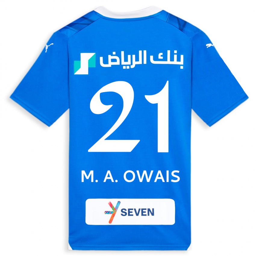 Hombre Camiseta Mohammed Al-Owais #21 Azul 1ª Equipación 2023/24 La Camisa México