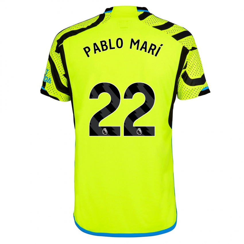 Hombre Camiseta Pablo Mari #22 Amarillo 2ª Equipación 2023/24 La Camisa México