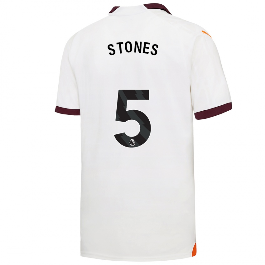 Hombre Camiseta John Stones #5 Blanco 2ª Equipación 2023/24 La Camisa México