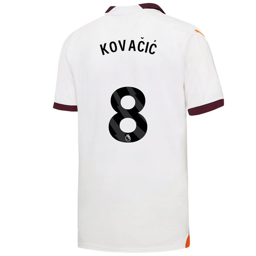 Hombre Camiseta Mateo Kovacic #8 Blanco 2ª Equipación 2023/24 La Camisa México