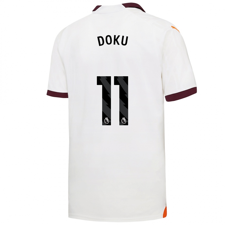 Hombre Camiseta Jeremy Doku #11 Blanco 2ª Equipación 2023/24 La Camisa México