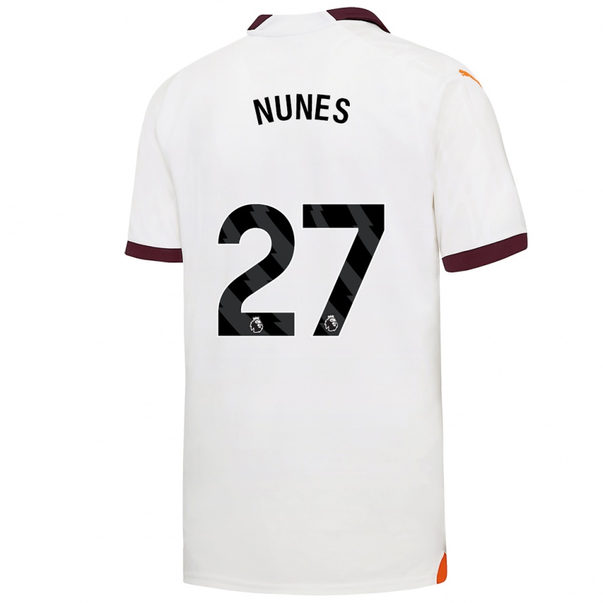 Hombre Camiseta Matheus Nunes #27 Blanco 2ª Equipación 2023/24 La Camisa México