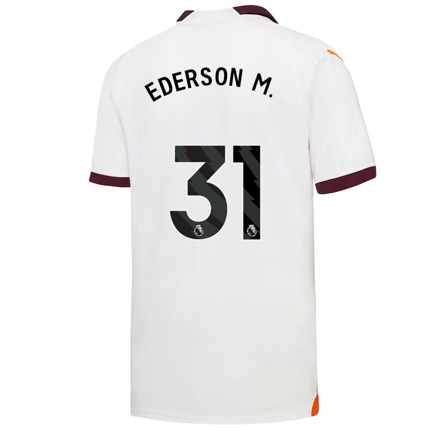 Hombre Camiseta Ederson Moraes #31 Blanco 2ª Equipación 2023/24 La Camisa México