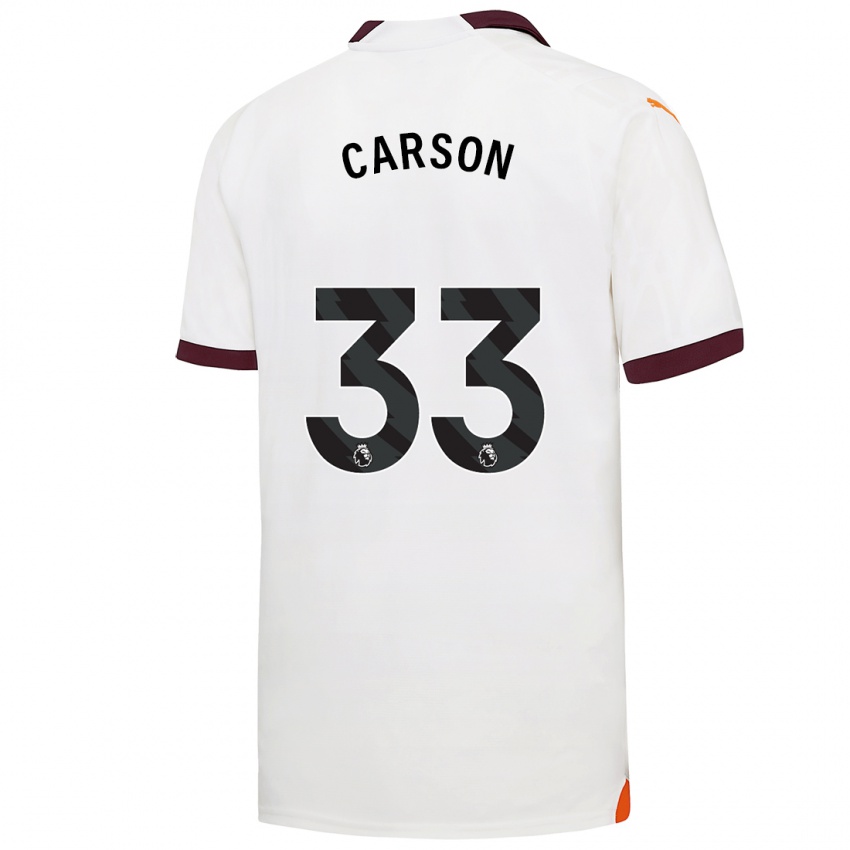 Hombre Camiseta Scott Carson #33 Blanco 2ª Equipación 2023/24 La Camisa México