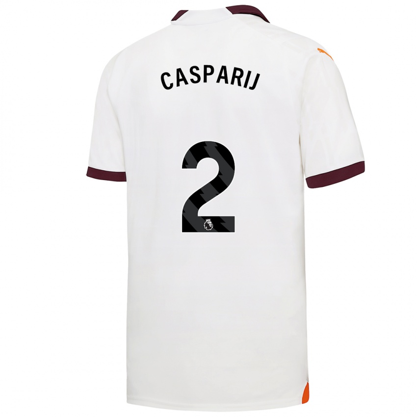 Hombre Camiseta Kerstin Casparij #2 Blanco 2ª Equipación 2023/24 La Camisa México