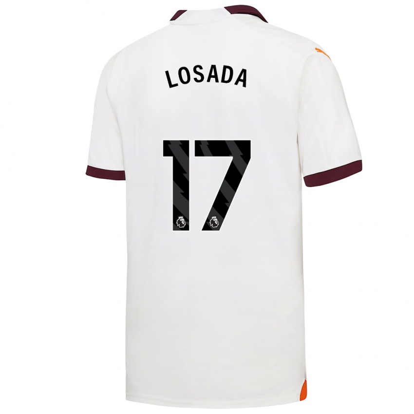 Hombre Camiseta Vicky Losada #17 Blanco 2ª Equipación 2023/24 La Camisa México