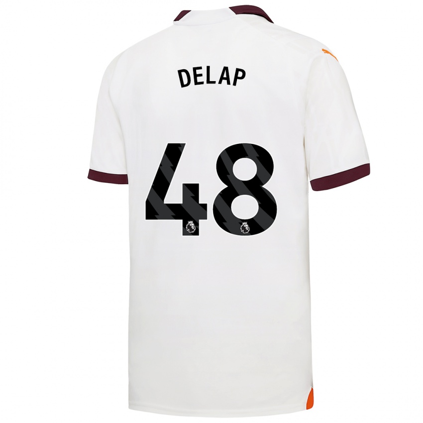 Hombre Camiseta Liam Delap #48 Blanco 2ª Equipación 2023/24 La Camisa México