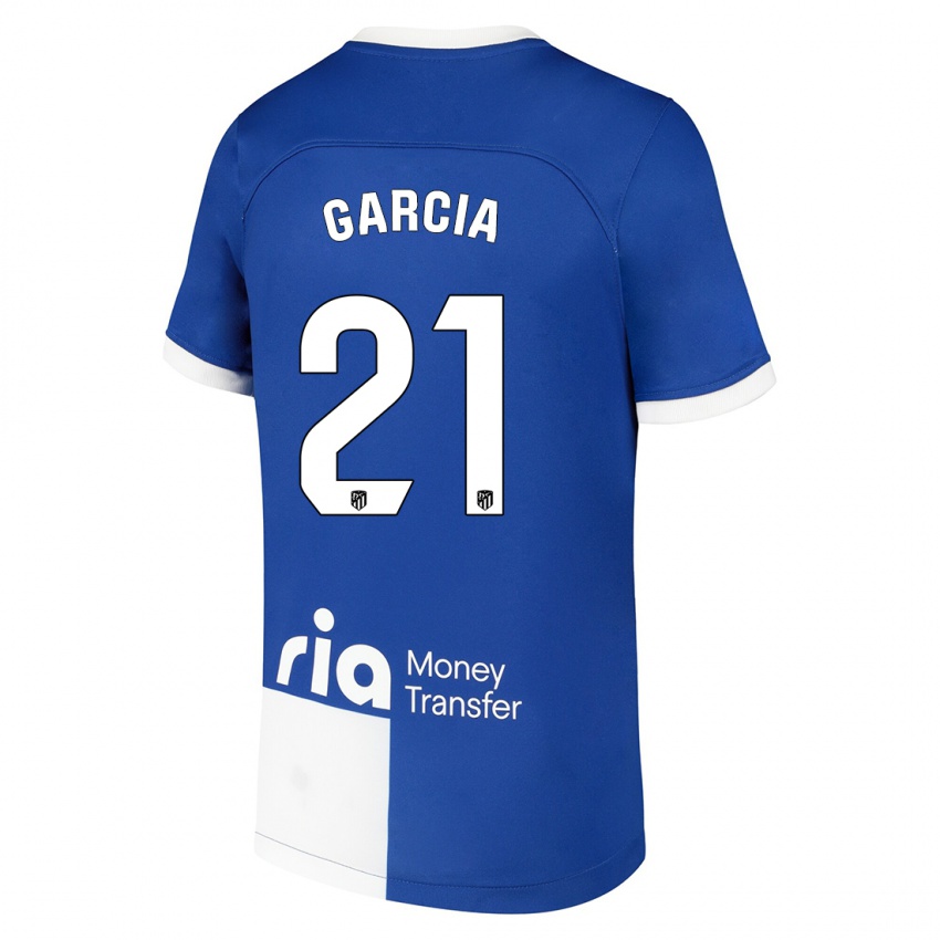 Hombre Camiseta Sheila Garcia #21 Azul Blanco 2ª Equipación 2023/24 La Camisa México