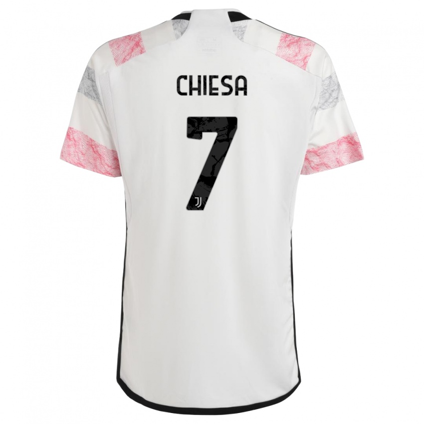 Hombre Camiseta Federico Chiesa #7 Blanco Rosa 2ª Equipación 2023/24 La Camisa México