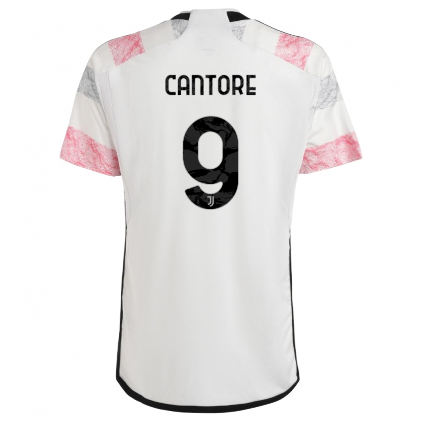 Hombre Camiseta Sofia Cantore #9 Blanco Rosa 2ª Equipación 2023/24 La Camisa México