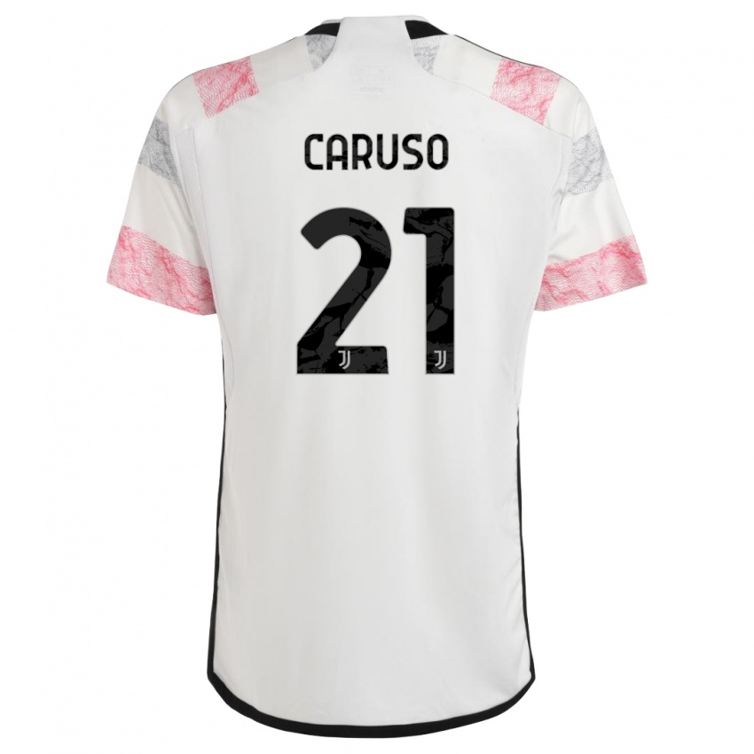 Hombre Camiseta Arianna Caruso #21 Blanco Rosa 2ª Equipación 2023/24 La Camisa México